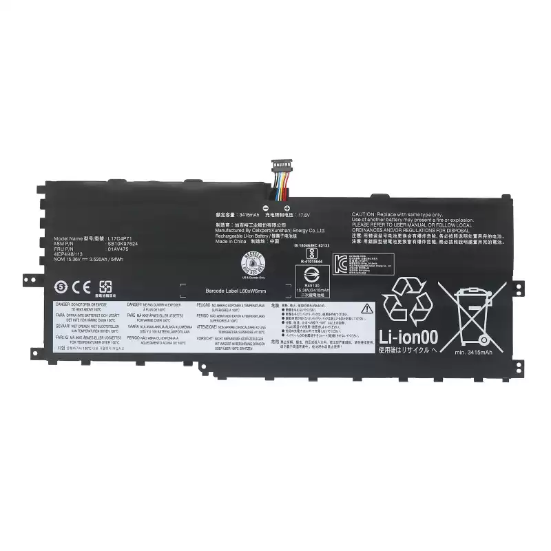 Factory Direct Sale Laptop Battery L17M4P71 for Lenovo ThinkPad X1 Yoga 3rd Gen