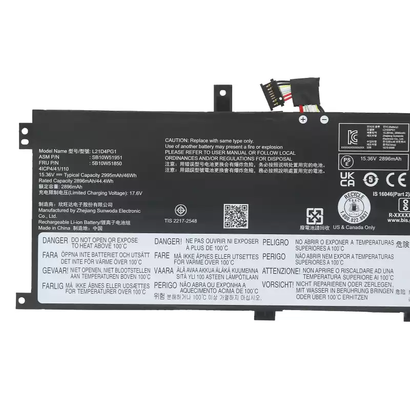 Laptop Battery L21L4PG1 for Lenovo ThinkPad L13 Gen 3 (Type 21B3, 21B4, 21B9, 21BA) Series